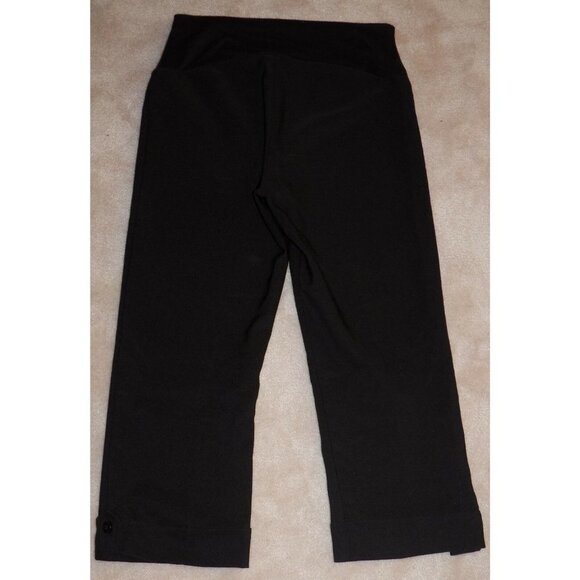 Valia Maternity Black Capri Pants Size Small Panel Waist Cuffed Ankles - Picture 5 of 7